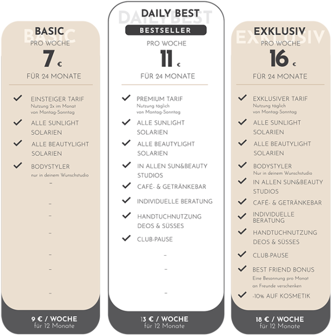 Die FairFlex Tarife in deiner Sun & Beauty Lounge